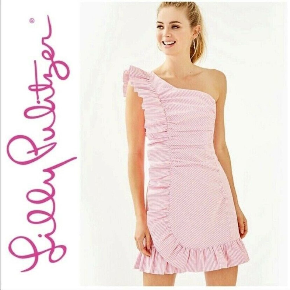 Lilly Pulitzer One Shoulder Tiffani Dress Size 2